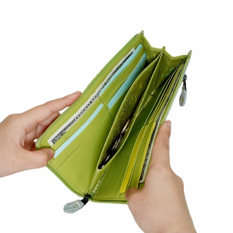 未使用美品 Buona Fortuna ハンドメイド 長財布 ラメフラワー大容量