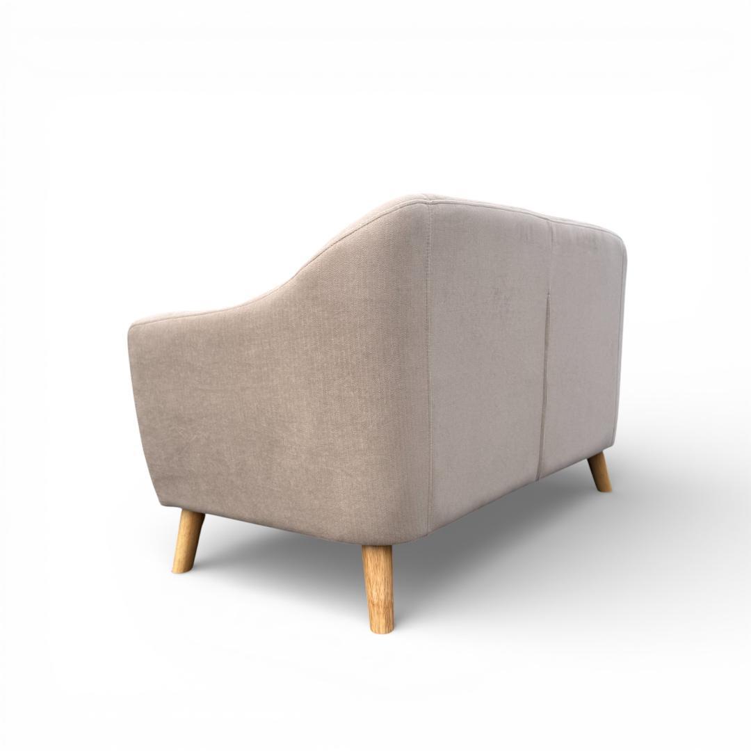 【新品】北欧風 2人掛け コンパクトソファ ベージュ 2WAY ローソファ可能