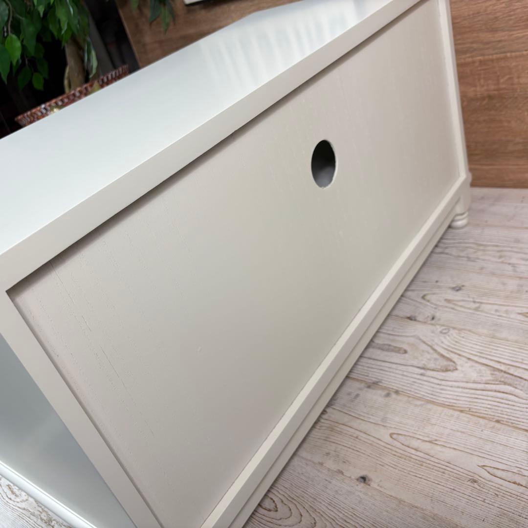 フレンチカントリー北欧調ホワイトガラステレビ台サイドボード飾り棚チェスト収納家具