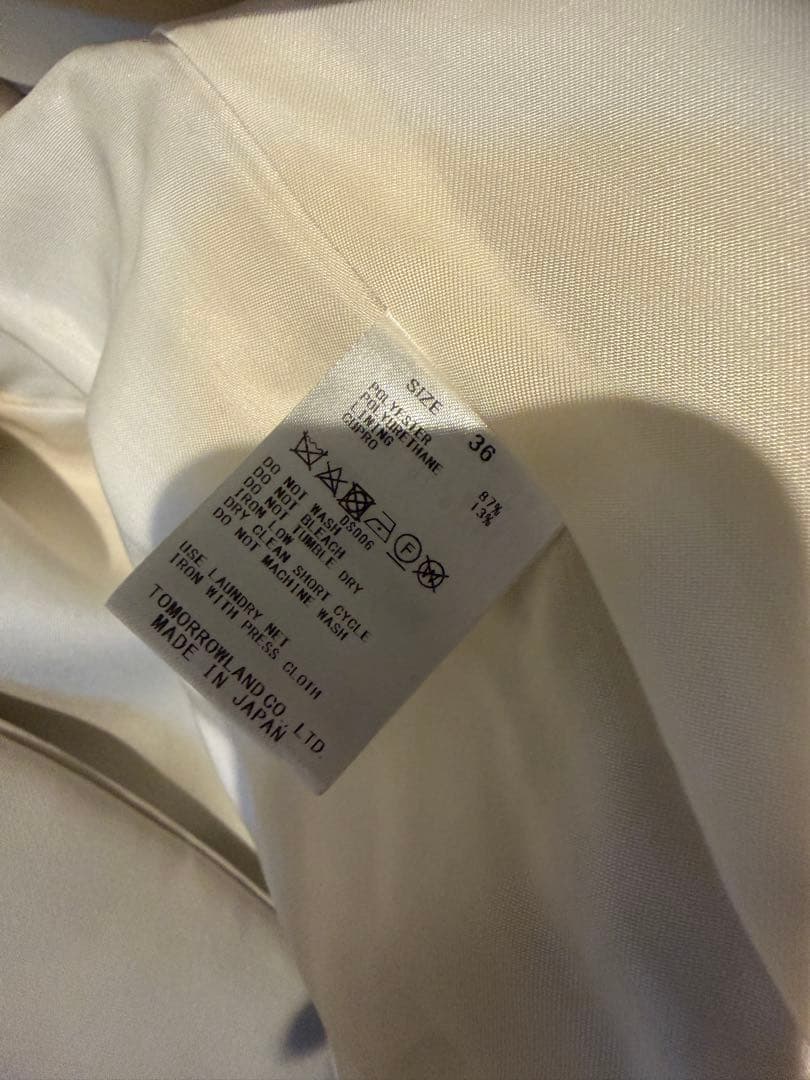 新品 トゥモローランド　ドライダブルクロス ノーカラージャケット