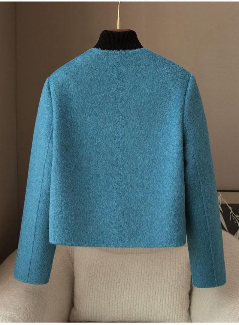 新品☆優しい雰囲気のカシミヤ混ウール ジャケット レディースハーフ丈コート