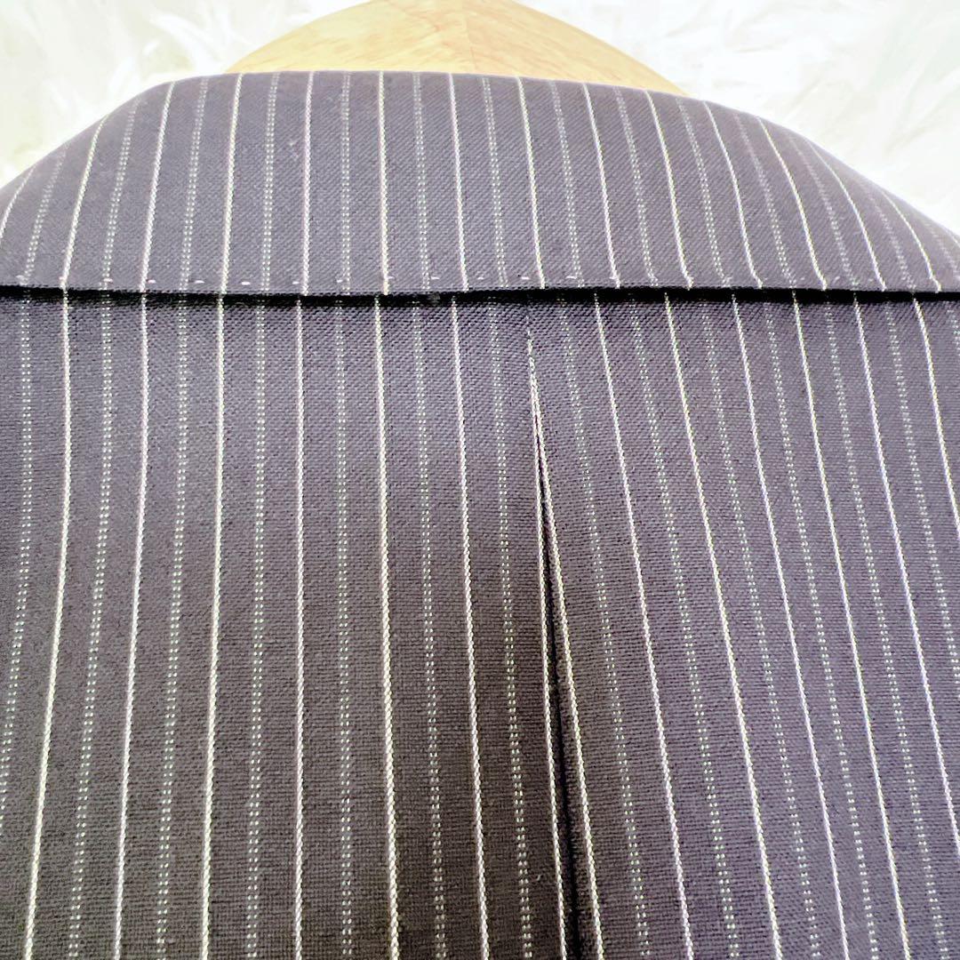 ✨希少✨ ポールスミス 花柄裏地 スーツ セットアップ 黒 紺 ストライプ L