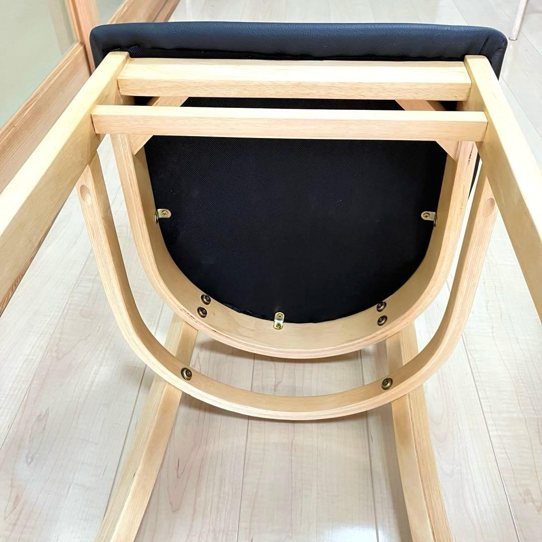 【美品】木製ダイニングチェア 2脚 ナチュラル シンプル