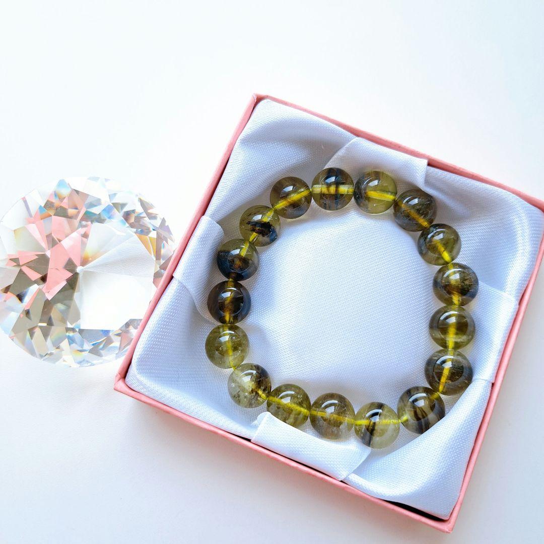 高品質 ブラックラダー リビアングラス 11.8 ブレスレット 箱入