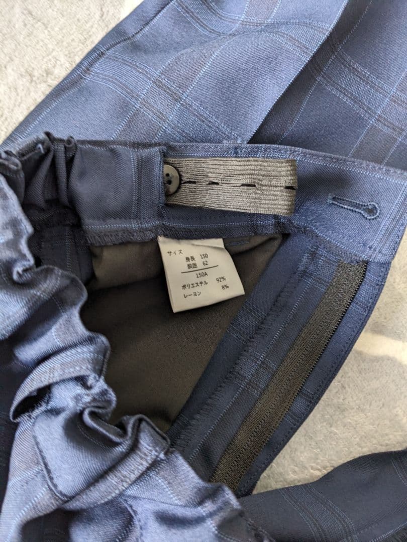 ネイビー チェック柄 スーツセット 150cm