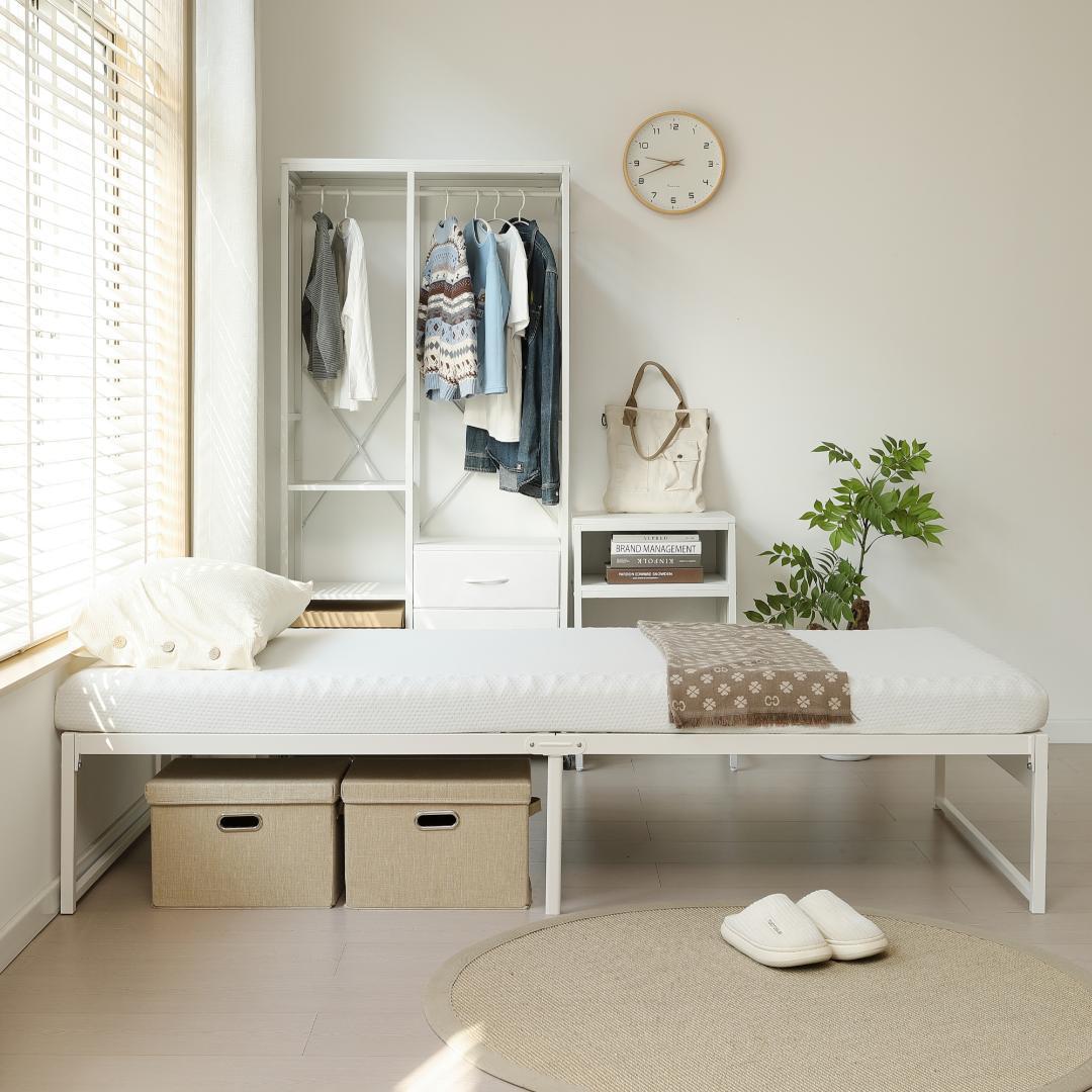 超人気！【シングル S】ベッドフレーム パイプベッド シングル 　WHITE