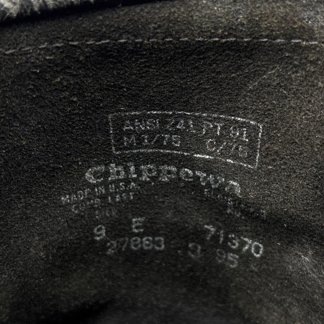 90's■Chippewa【27.0】エンジニアブーツ ブラック 黒 廃盤モデル