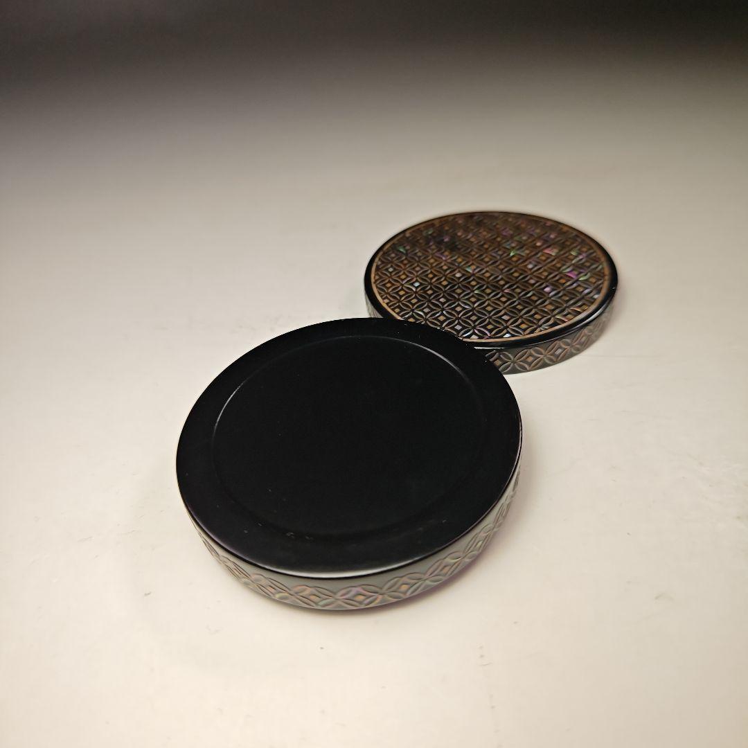 イ729 香合『細川司光作』『七宝蒔絵　丸香合　共箱』漆塗　茶道具