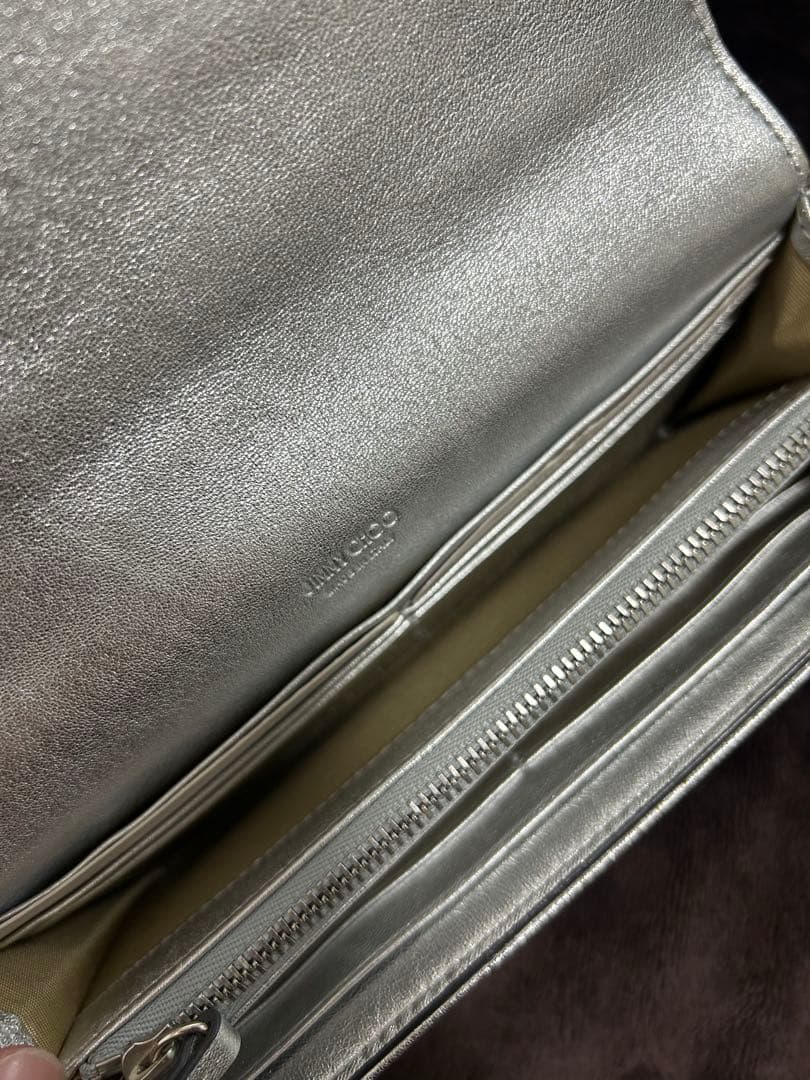 JIMMY CHOO 長財布 MARTINA シルバー レディース
