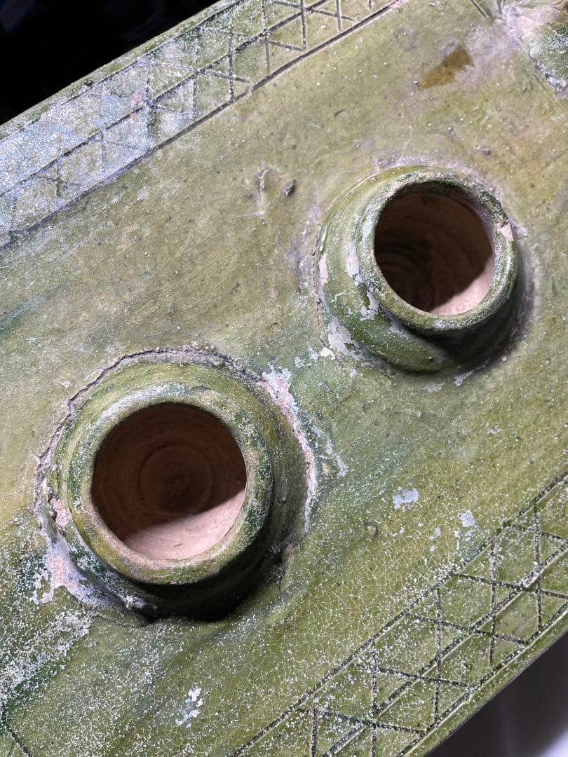 漢緑釉。灶台。漢時代。陶器。古美術。骨董品。舊家蔵出し。稀少品。