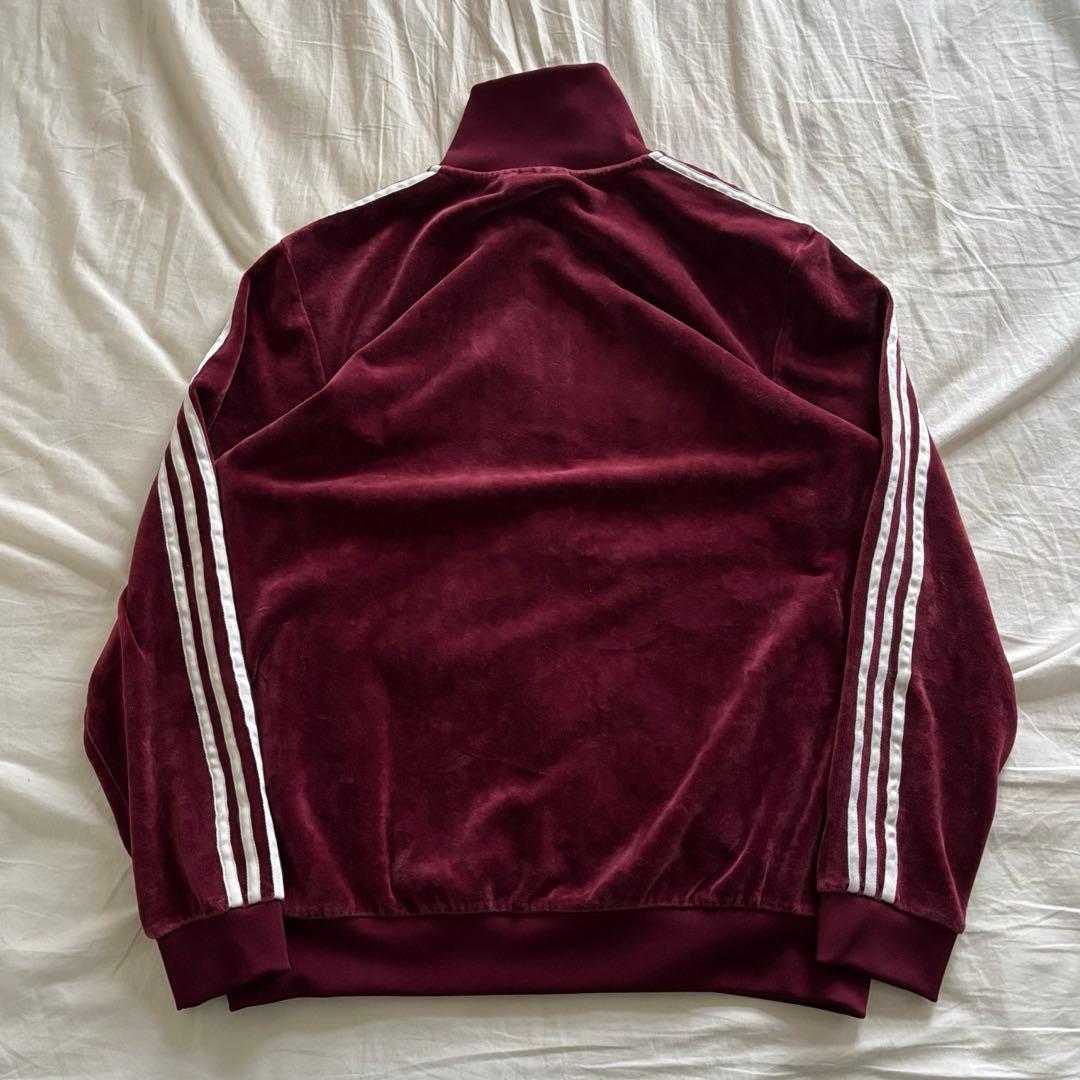 adidas ベロア　トラックジャケット　バーガンディ