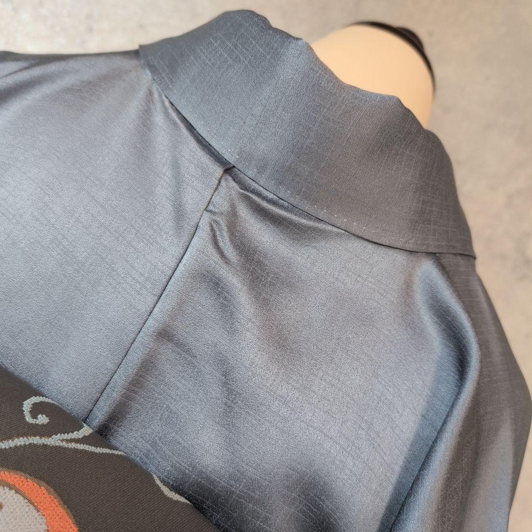 訪問着　フルセット　着物　正絹　汕頭刺繍　金銀　祝い事　花　O9