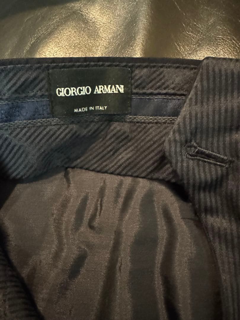未使用！ジョルジオアルマーニ 48 SOHOライン ピークドラペル濃紺柄