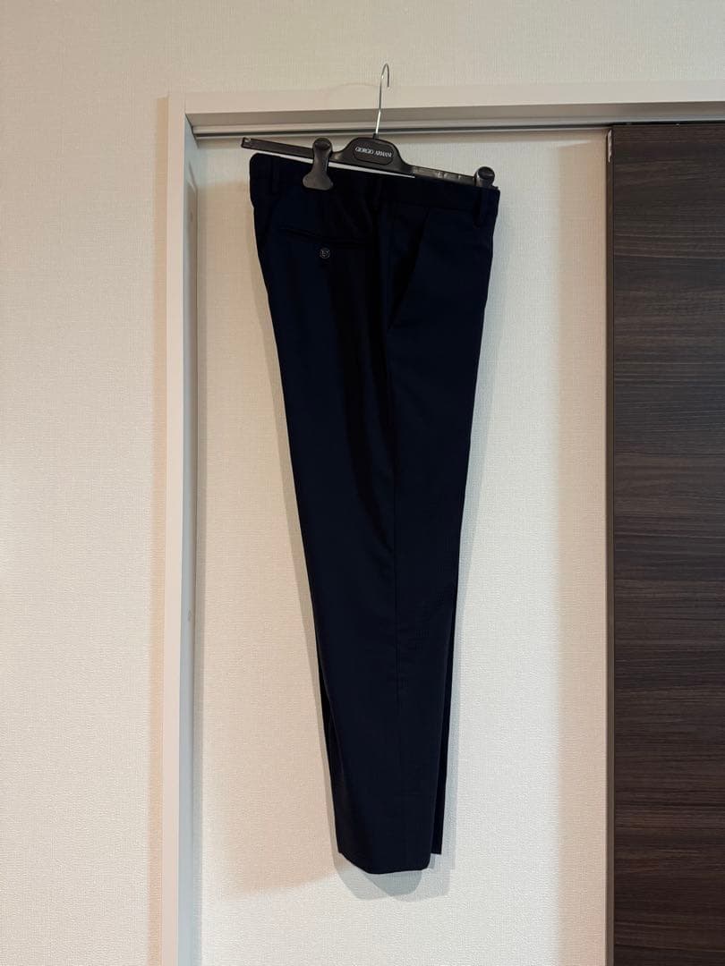 未使用！ジョルジオアルマーニ 48 SOHOライン ピークドラペル濃紺柄