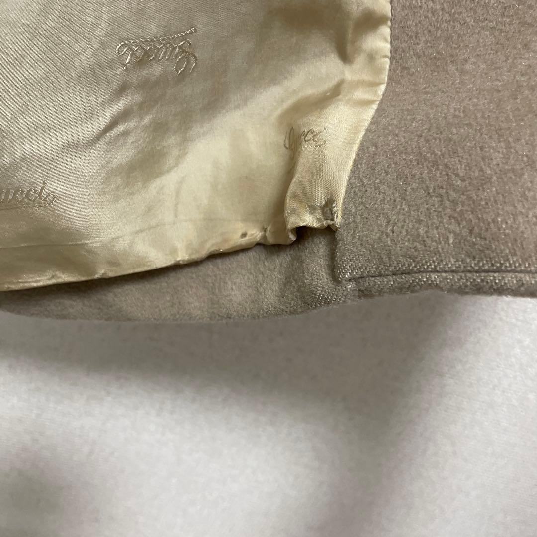 【GUCCI】フード付き ウールカシミヤ混コート ベージュ 42