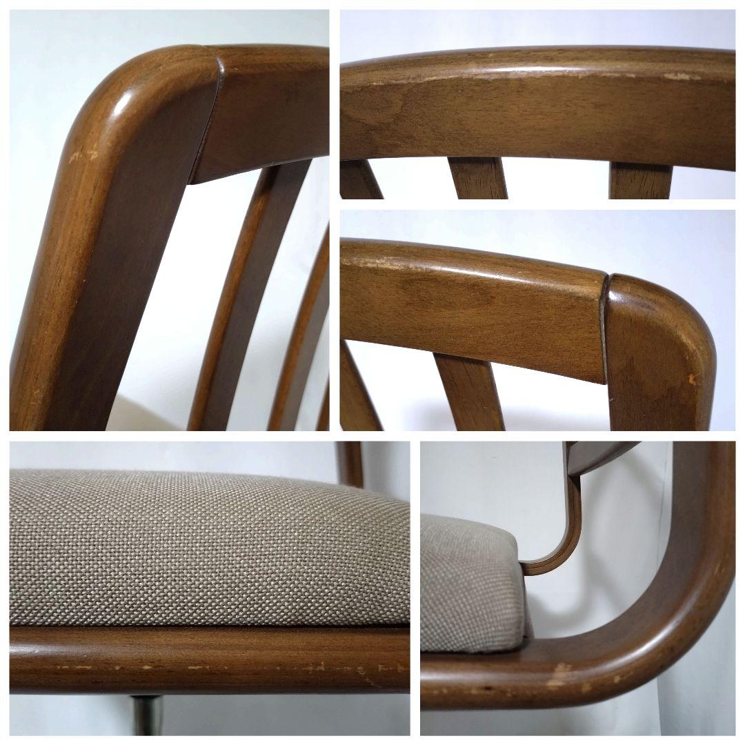 希少　karimoku　カリモク　デスクチェア　ヴィンテージ　回転椅子　昇降式