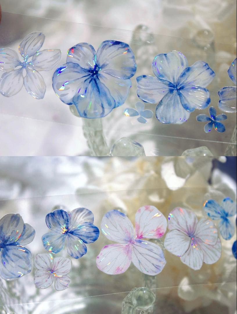 TimeGrid《蓝雾花屿》海外マスキングテープ　マステ 【2451】