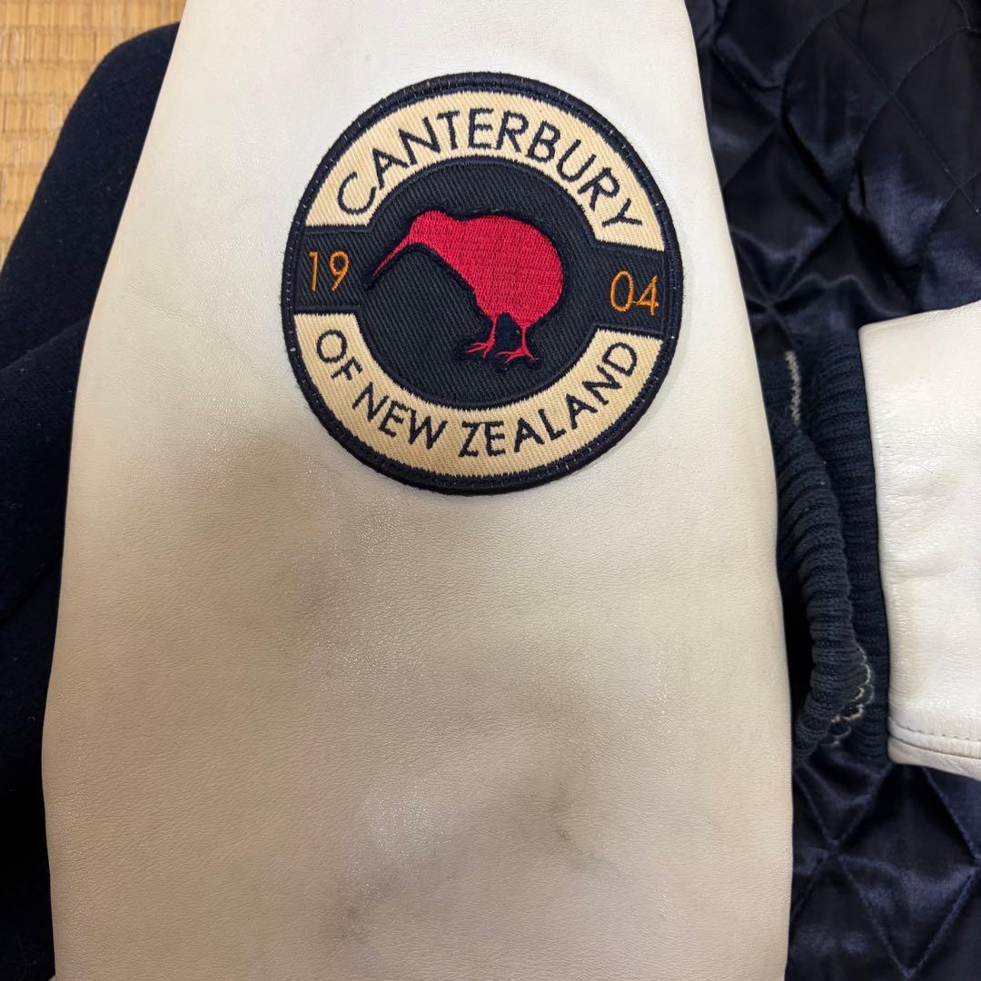 【CANTERBURY 】袖牛革スタジャン Lサイズ カンタベリー