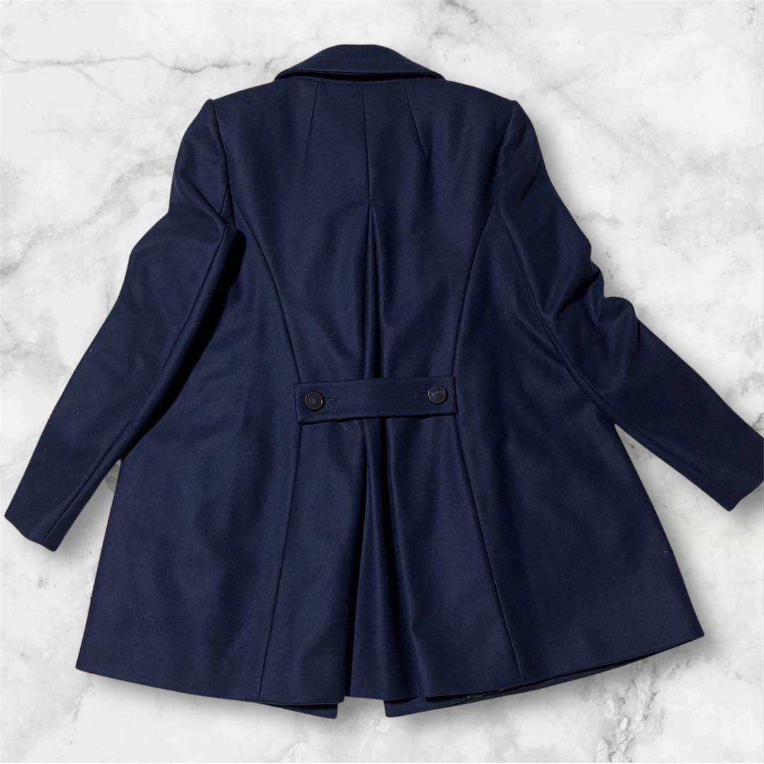 新品タグ付きTED BAKER ステンカラーコート カシミヤ混じり花　紺