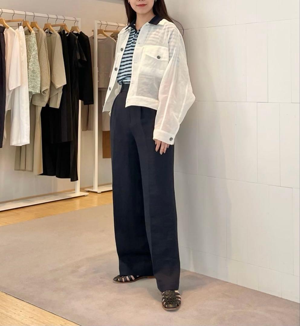 MACPHEE コットンナイロンラメチェック ポロプルオーバー