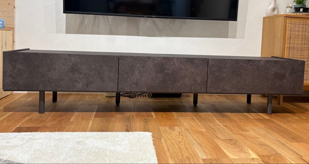 パモウナ　200cm テレビボード　セラミカネロ