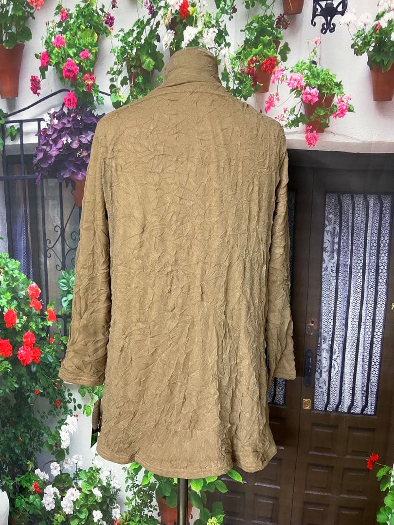 花210新品 厚手 裏起毛 上品♪ ボタニカルプリント Aラインワンピース