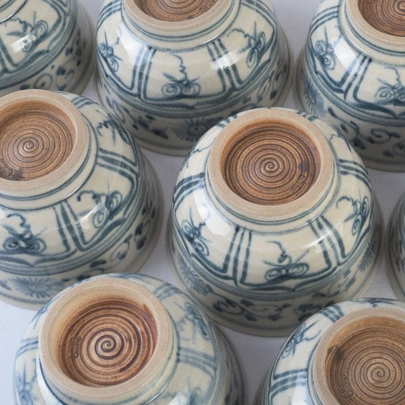 茶道具　加藤連瓶造　安南写　数茶碗　十客　共箱　V　9730A