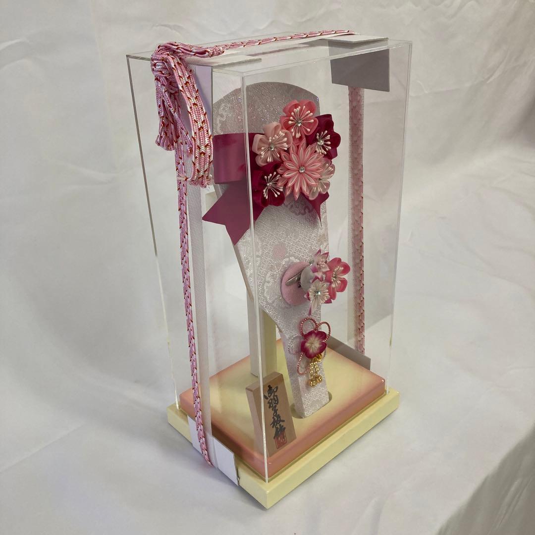 羽子板　アクリルケース　つまみ細工