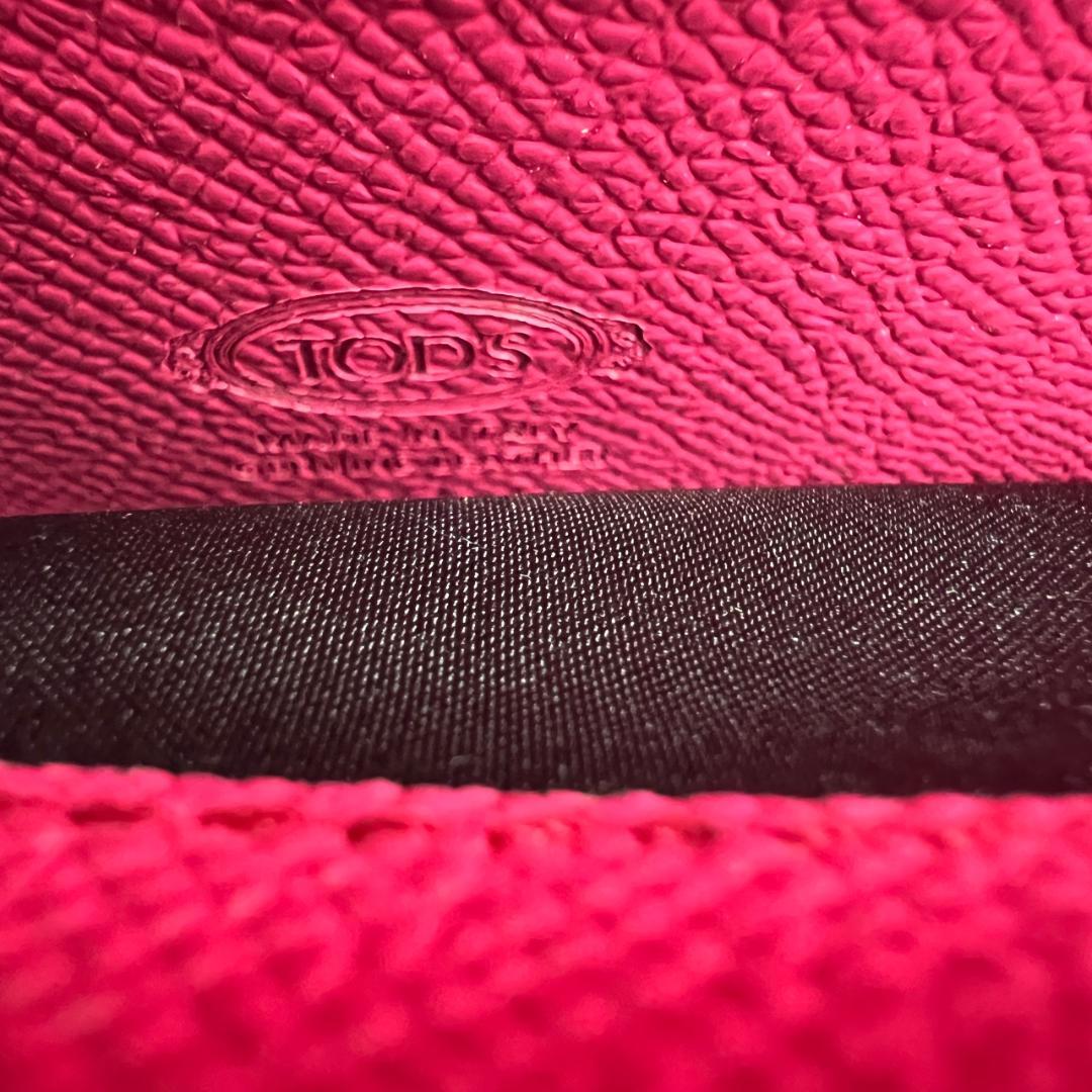 美品 トッズ☆L字ジッピーロングウォレット 長財布 ぺブルドレザー 本革 グレー