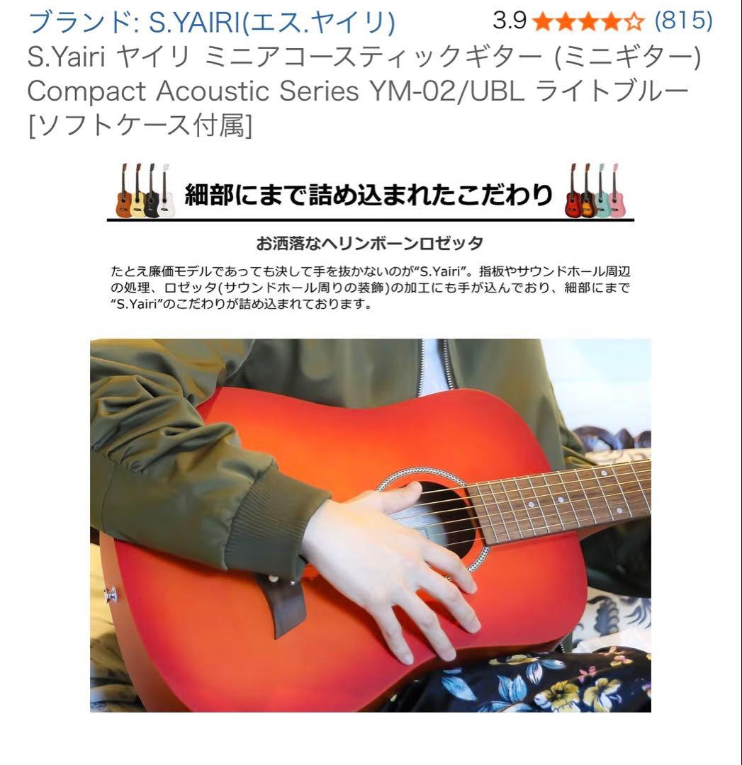 アコースティックミニギター ライトブルー ソフトケース付き