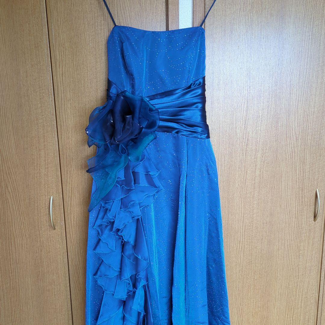 AIMER＊　ロングドレス　ブルー　ラメ　9号