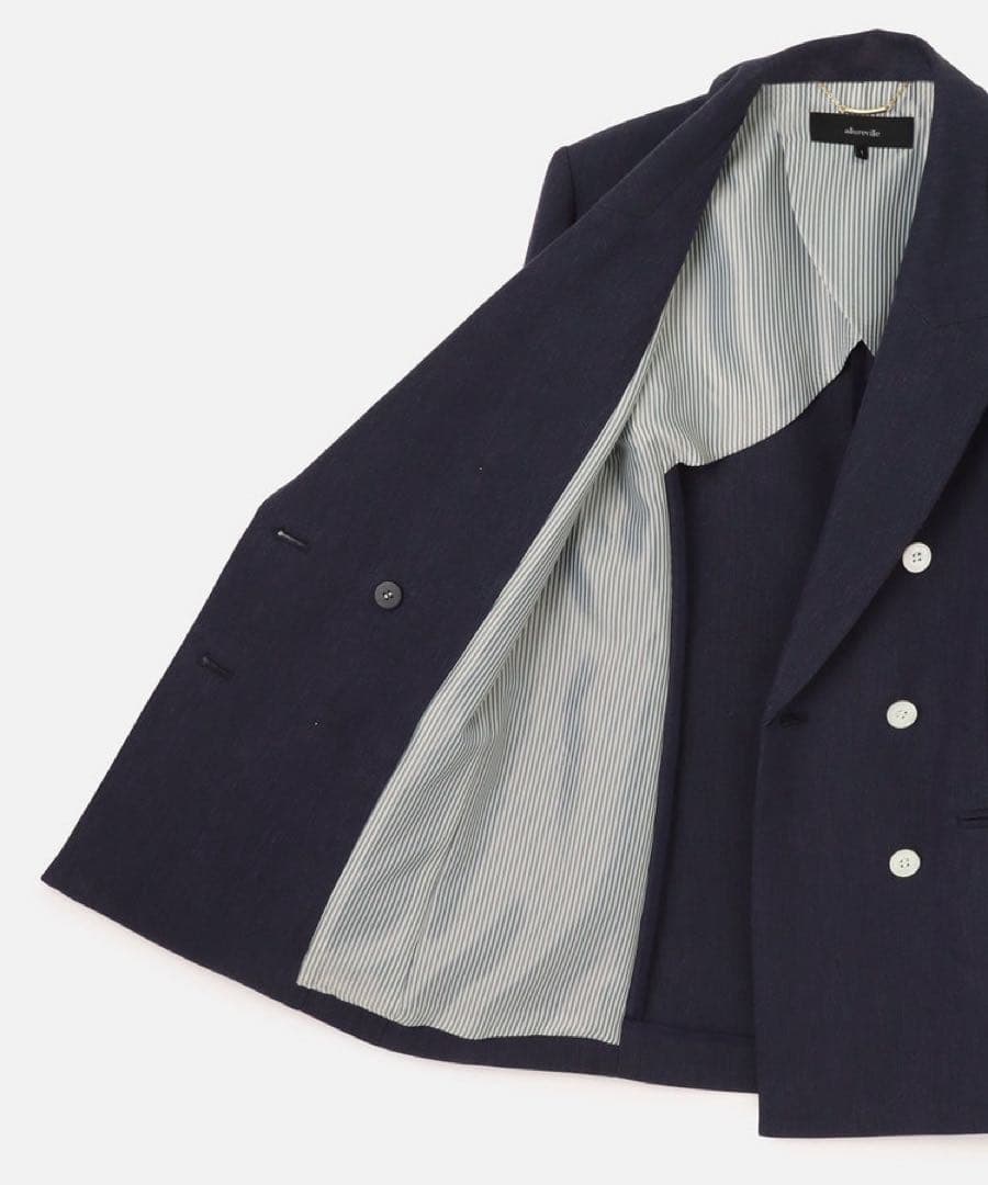 アルアバイル　マットクロスダブルブレストジャケット ネイビー　ルルウィルビー