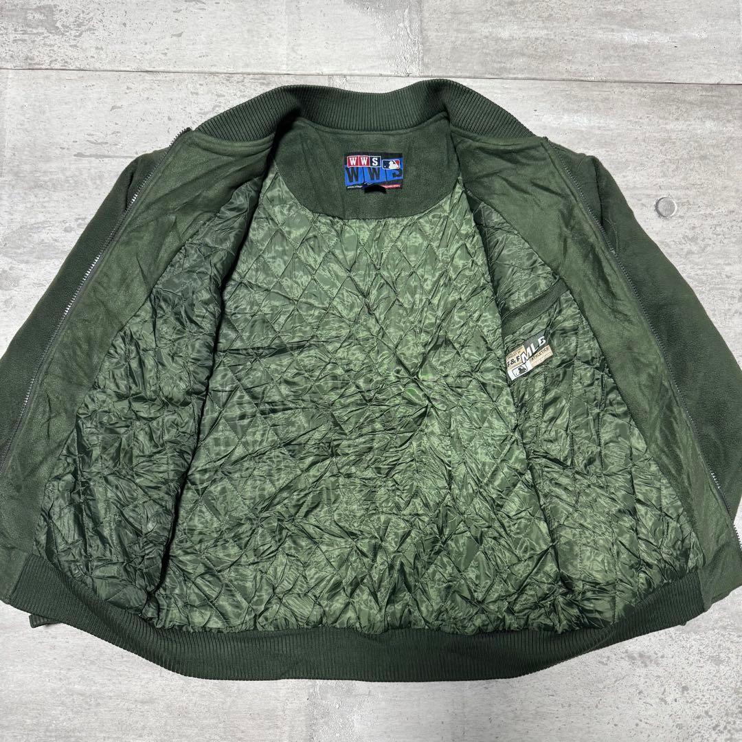 90s NewYork Yankees スタジャン フリース グリーン 希少 L