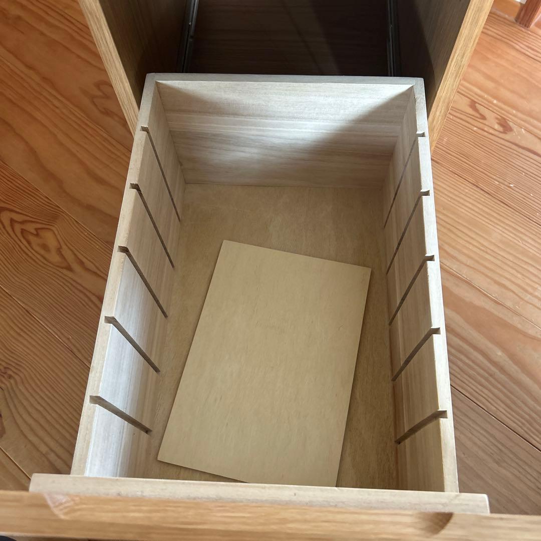 【廃盤品】無印良品 木製 デスクキャビネット 引き出し2段 タモ材