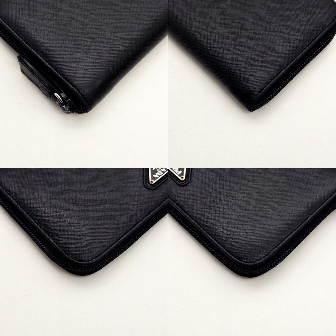 プラダ 長財布 三角ロゴ ブラック サフィアーノA713 ラウンドファスナー