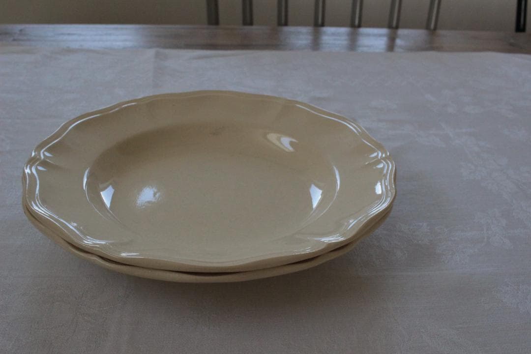 2枚セット　D・サルグミンヌ 花リムアイボリー25cm