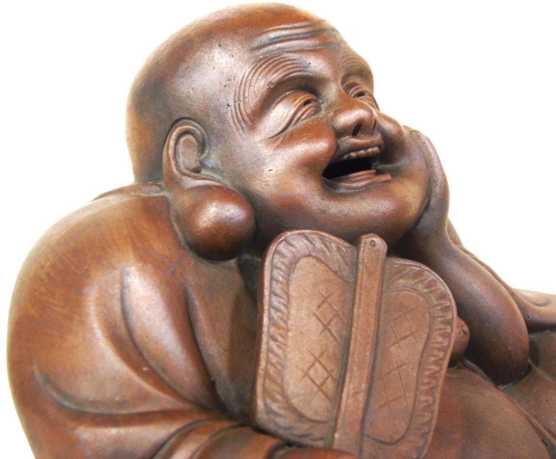 左右260 座布袋尊 備前焼 古備前 置物 和骨董