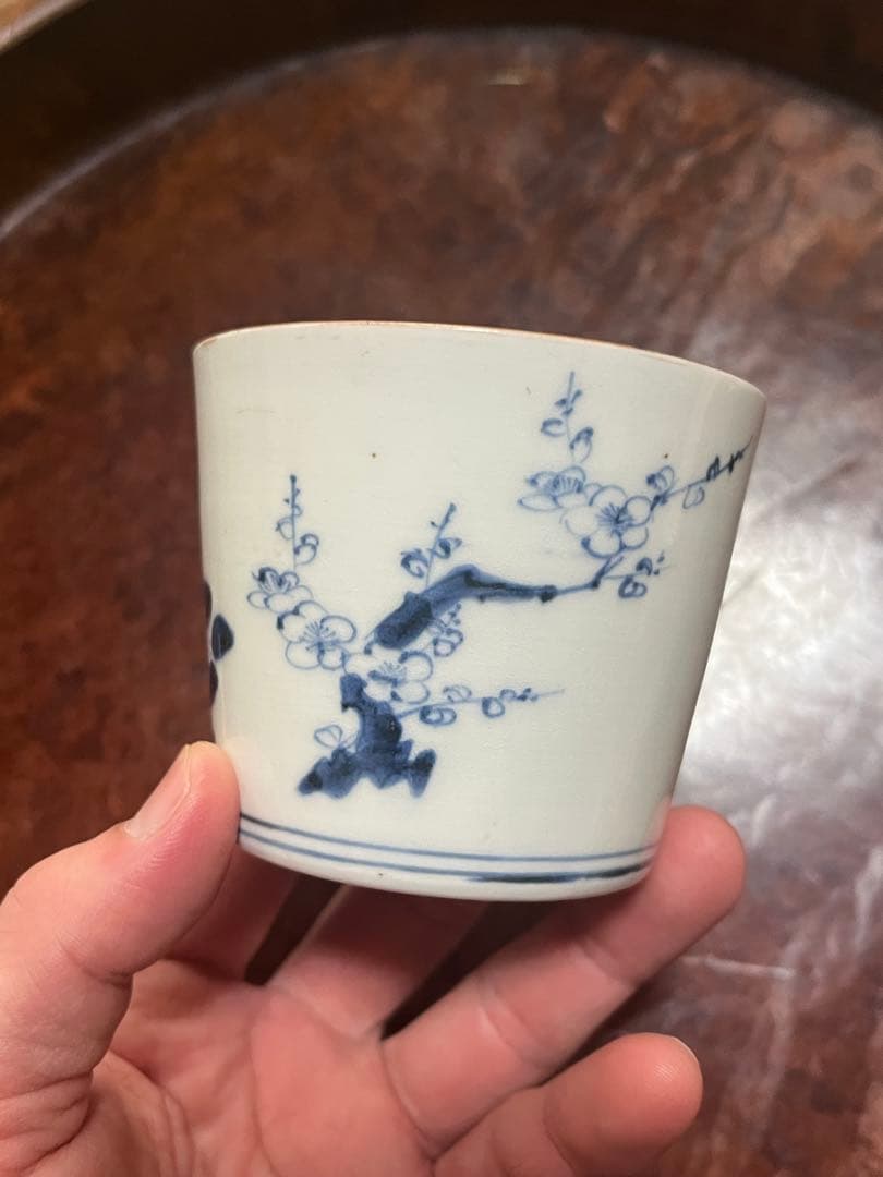 古伊万里　蕎麦猪口　あじさい　鶯　ウグイス　梅　雀　雲雀　紫陽花　民芸　民藝