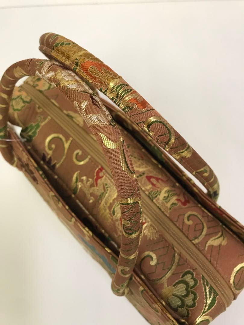 ◆おふく◆利休バッグ　唐草に鳳凰　着物　和装