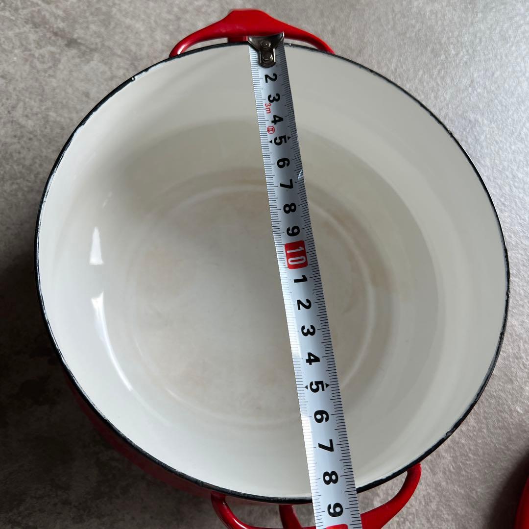 DANSK 赤 ホーロー鍋 蓋付き