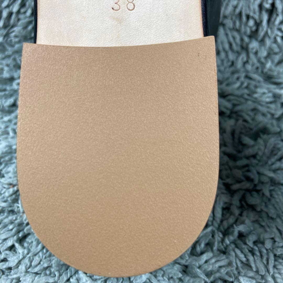 未使用級 スペルタ フラット オールレザー ブラック イタリア製 パンプス