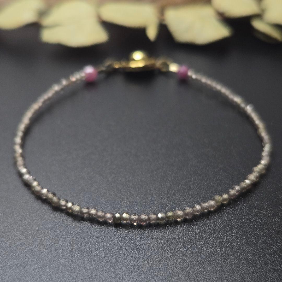 【超希少石/最強品質】カラーチェンジガーネット＊約2mm＊　天然石ブレスレット