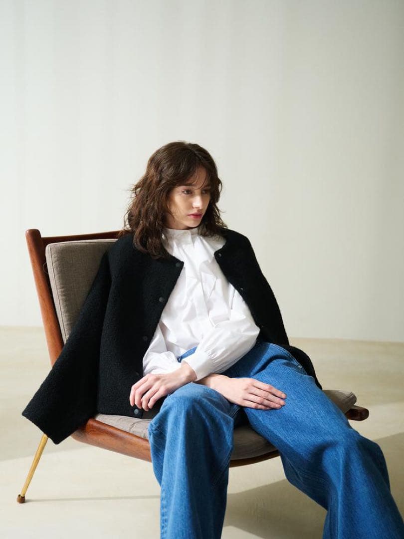 【美品】2024AW セオリーリュクス ショートコート　38 グレー