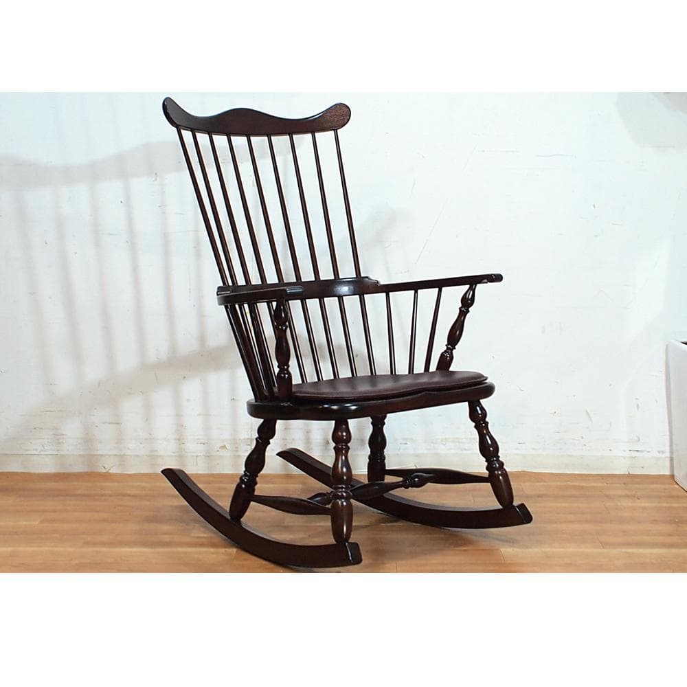 美品 希少 松本民芸家具 コームバックロッキングチェア ミズメザクラ×ナラ