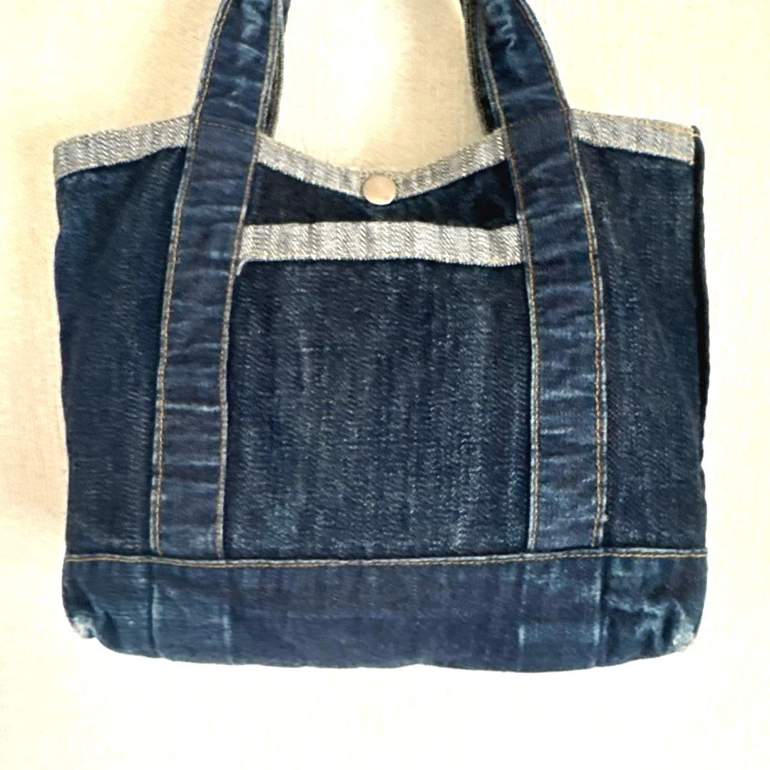 ワンピースオブロック　デニムハンドバッグ　日本製