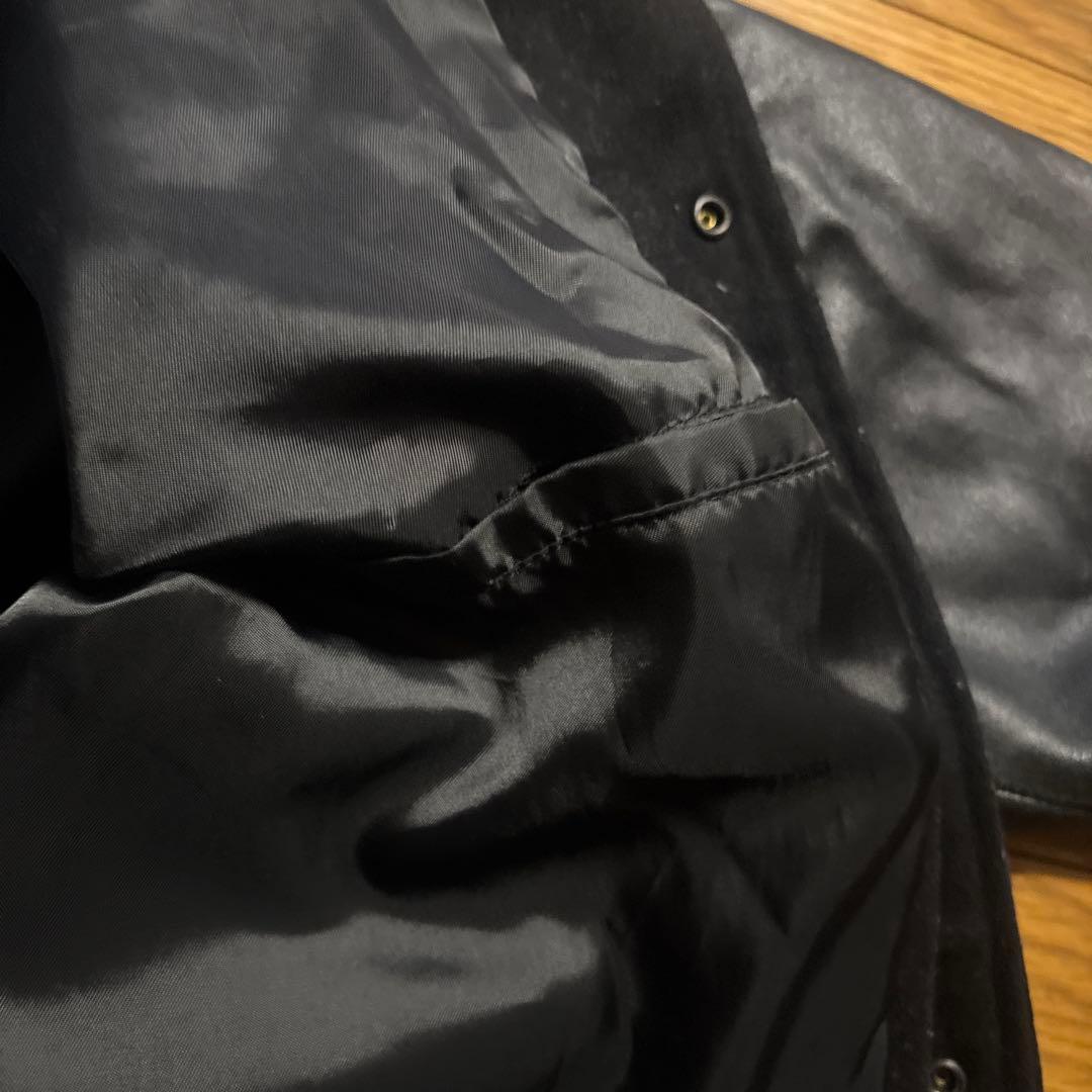 BEAMS ビームス ウール×袖革 スタジャン L 黒