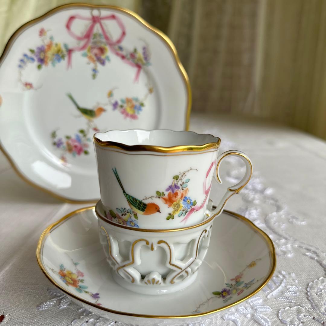 ★ ヘレンド　チョコレートカップ＆ソーサー ・プレート　セット ★ HEREND