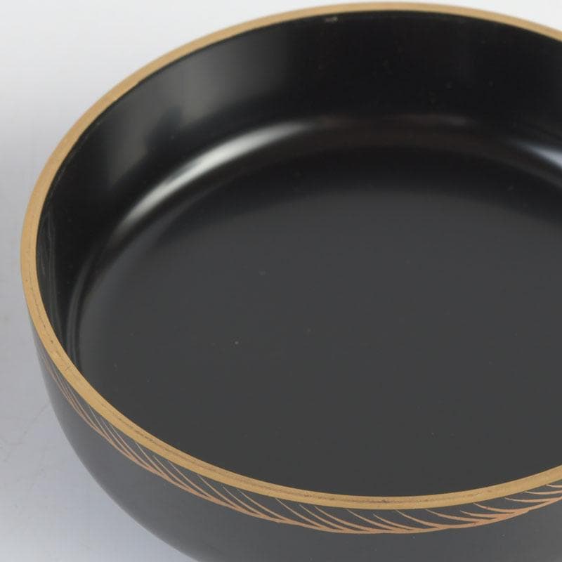 茶道具　漆塗　瑞雲造　老松蒔絵　平棗　共布共箱　V　9495