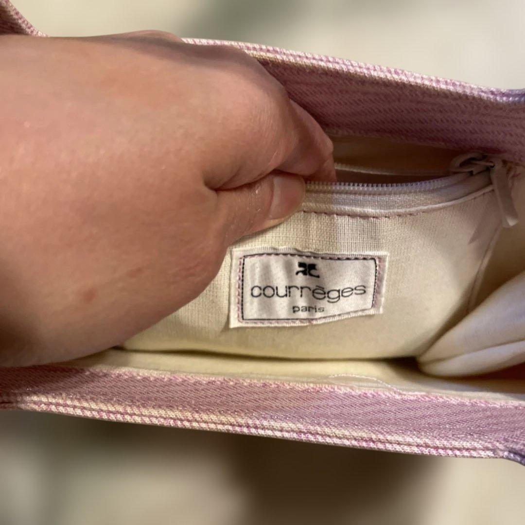 極希少❗️レア　courrèges クリアハンドル　ハンドバッグ　ピンク　ミニ