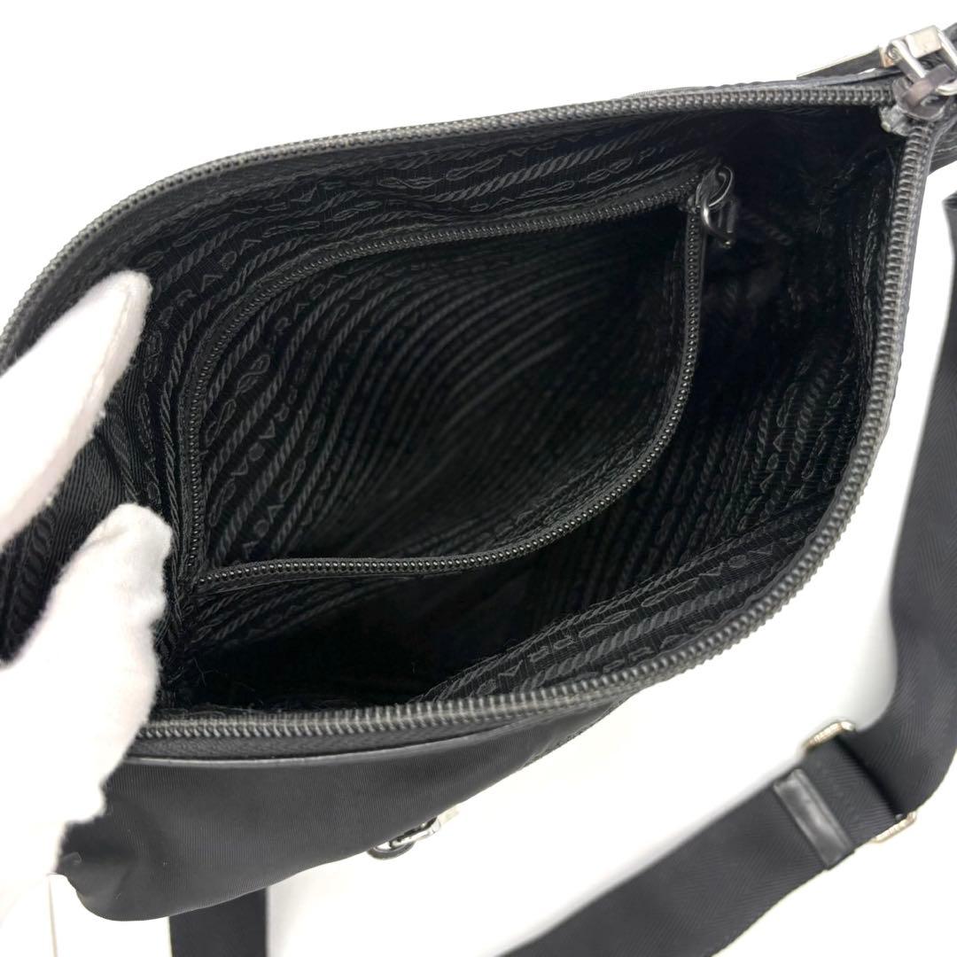 ✨美品✨プラダ ショルダーバッグ 2way 三角ロゴ ナイロン レザー ブラック